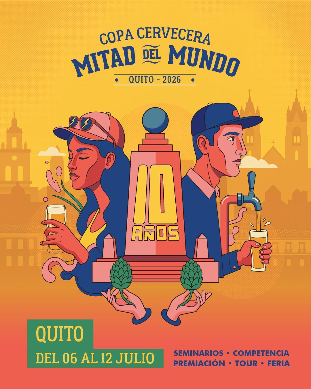 Afiche oficial de la Copa Cervecera Mitad del Mundo 2026